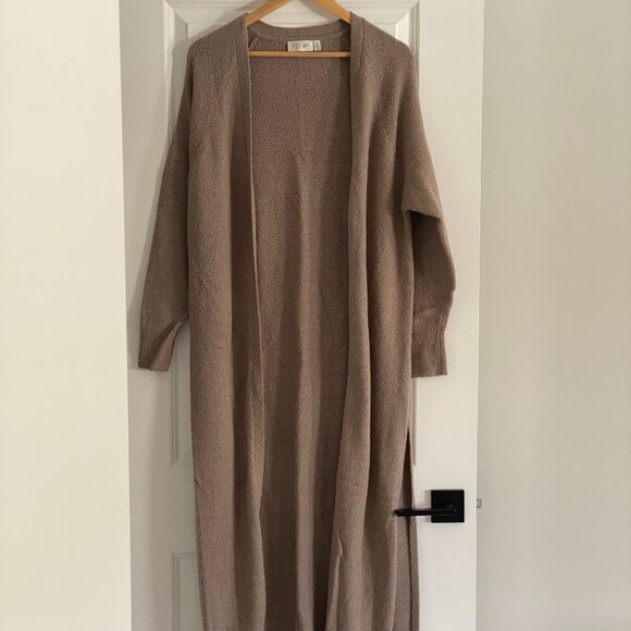 RD Style Taupe Longline Cardigan – Size L – Soft Bouclé Texture – Duster Style - Picture 1 of 9